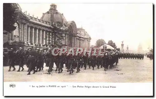 Cartes postales Paris Juillet Les Poilus Belges Devant le Grand Palais Militaria