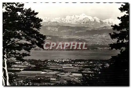 Cartes postales Le Lac Leman Et Mont Blanc Vue du Col de la Faucille