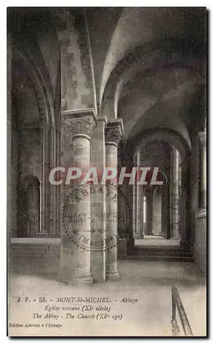 Cartes postales Mont St Michel Abbaye Eglise Romane