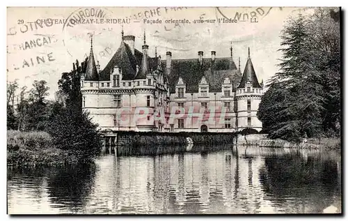 Cartes postales Chateau D&#39Azay Le Rideau Facade Orientale Vue sur l&#39Indre