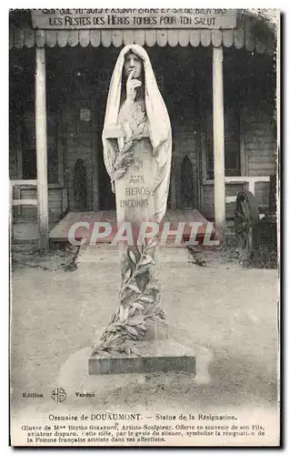 Ansichtskarte AK Ossuaire de Douaumont Statue de la Resignation