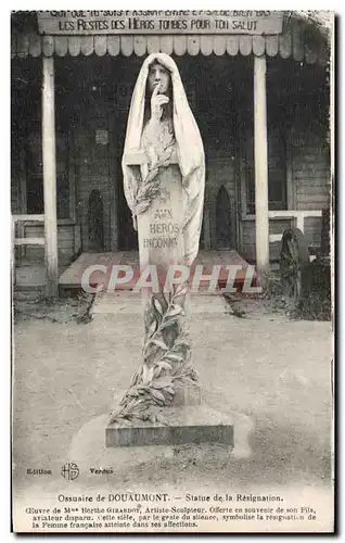 Cartes postales Ossuaire de Douaumont Statue de la Resignation