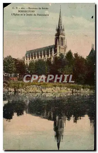 Cartes postales Bonsecours L'eglise et le Jardin du Funiculaire