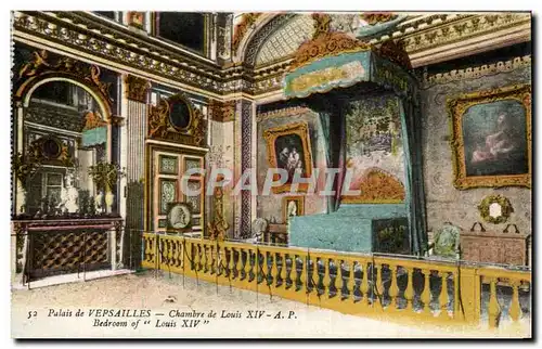 Cartes postales Palais de Versailles Chambre de Louis XIV