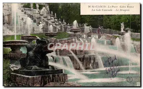 Cartes postales St Cloud Le Parc Gdes Eaux La Gde Cascade Le Dragon