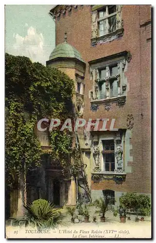 Cartes postales Toulouse L'Hotel du Vieux Raisin La Cour Interieur