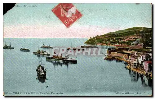 Cartes postales Villefranche Escadre Francaise Bateaux