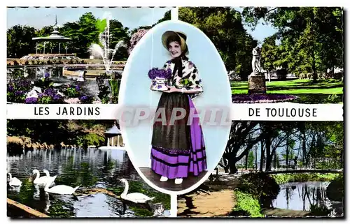 Ansichtskarte AK Les Jardins De Toulouse Femme Folklore