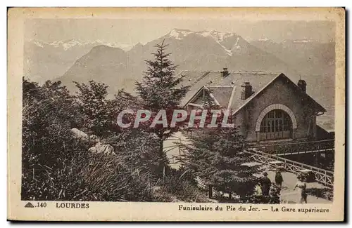 Cartes postales Lourdes Funiculaire du Pic du Jer La Gare superieure