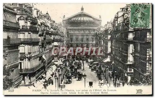 Cartes postales Paris I&#39Avemie de I&#39Opera vue prise de I&#39Hotel du Louvre Opera Avenue view taken from t