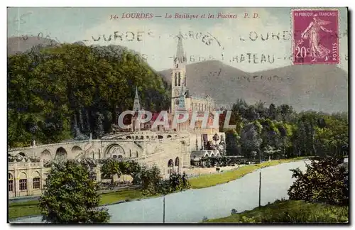 Ansichtskarte AK Lourdes La Basilique et les Piscines