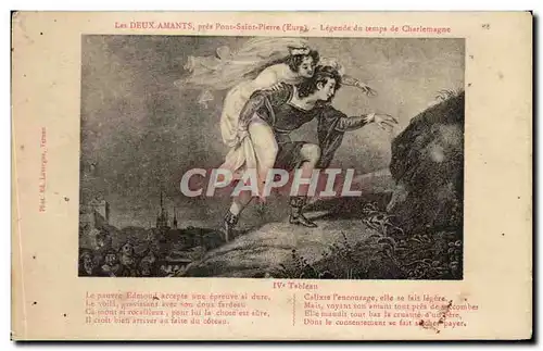 Cartes postales Les Deux Amants pres Pont Saint Pierre Legende du temps de Charlemagne