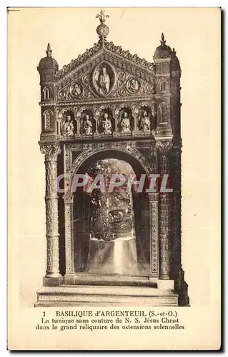 Cartes postales Basilique D&#39Argenteuil La Tunique sans Couture de NS Jesus Christ dans le grand reliquaire de