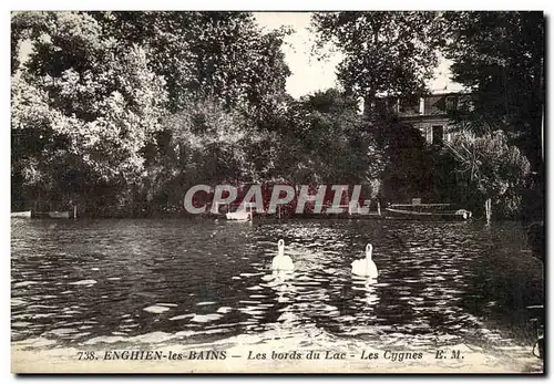 Ansichtskarte AK Enghien Les Bains Les Bords du Lac Les Cygnes