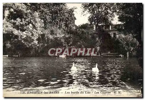 Cartes postales Enghien Les Bains Les Bords du Lac Les Cygnes