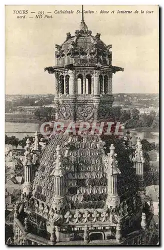 Ansichtskarte AK Tours Cathedrale St Gatien Dome et Ianterne de la Tour Nord