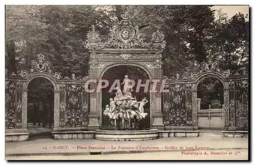 Cartes postales Nancy Place Stanislas La Fontaine d&#39Amphitrite Grilles de Jean Lamour