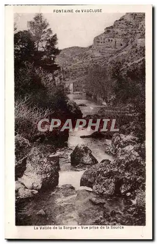 Cartes postales Fontaine de Vaucluse La Vallee de la Sorgue Vue prise de la Source