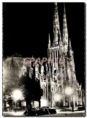 Cartes postales moderne Bordeaux La cathedrale de nuit