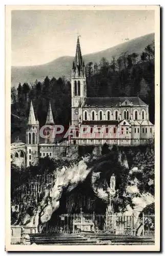 Cartes postales Lourdes La grotte et la Basilique