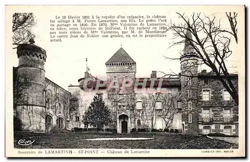 Cartes postales Souvenirs de Lamartine St Point Chateau de Lamartine