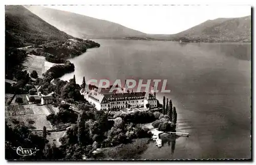 Cartes postales A Vue aerienne Le Lac Du Bourget et I&#39Abbaye d&#39Hautecombe