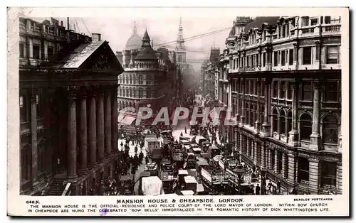 Cartes postales Mansion House Cheapside London