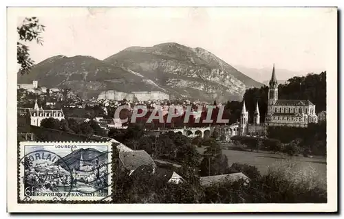 Ansichtskarte AK Lourdes La Basilique et le Chateau Fort