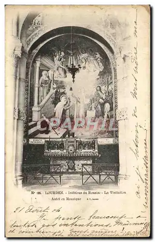 Ansichtskarte AK Lourdes Interieur du Rosaire La Visitation autel en mosaique