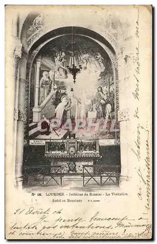 Cartes postales Lourdes Interieur du Rosaire La Visitation autel en mosaique