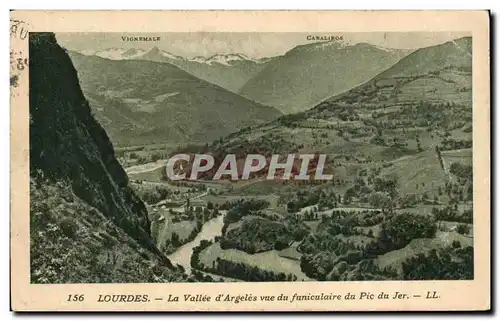 Cartes postales Lourdes La Vallee d&#39Argeles Vue du Funiculaire du Pic du Jer