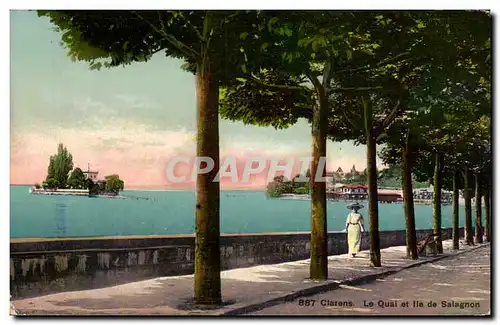 Cartes postales Clarens Le Quai et lle de Salagnon Suisse