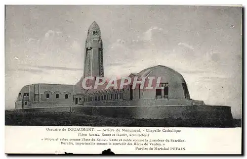 Ansichtskarte AK Ossuaire de Douaumont Arriere du monument Chapelle catholique