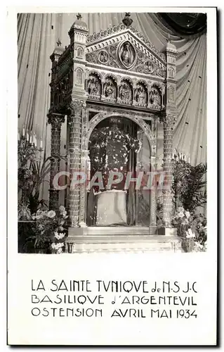 Cartes postales La saint Tuniqve Basilique Argenteuil Ostension 1934