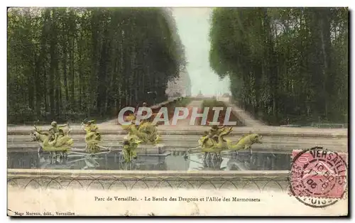 Cartes postales Parc de Versailles Le Bassin des Dragons et l&#39Allee des Marmousets