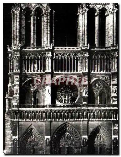 Moderne Karte Paris Facade de Notre Dame illuminee