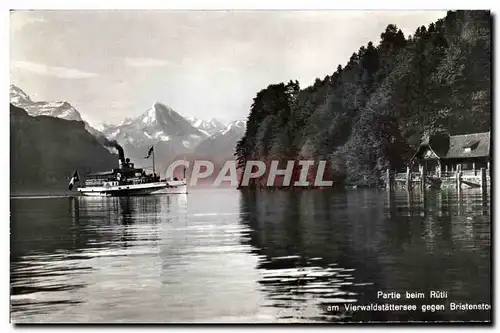 Cartes postales Partie Beim Rutli am Vierwaldstattersee gegon Bristenstock Bateau