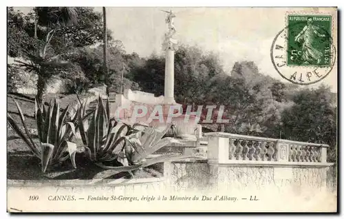 Ansichtskarte AK Cannes Fontaine St Georges erigee a la Memoire du Duc d&#39Albany