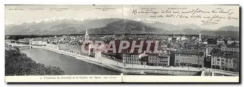 CARTE DOUBLE Panorama de Grenoble et la Chaine des Alpes