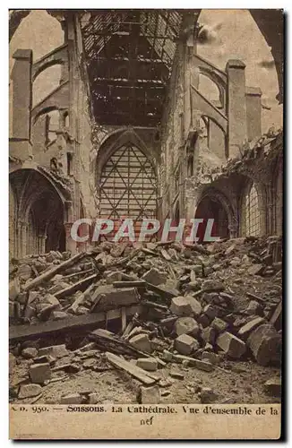 Ansichtskarte AK Soissons La Cathedrale Vue D&#39ensemble de la nef