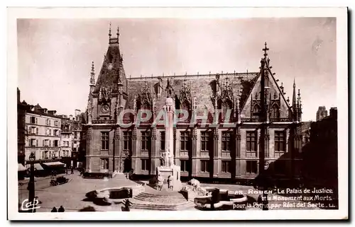 Ansichtskarte AK Rouen Le Palais De Justice Et Le Monument Aux Morts