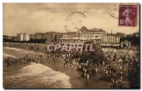 Cartes postales Biarritz Le Casino Municipal Et La Grande Plage