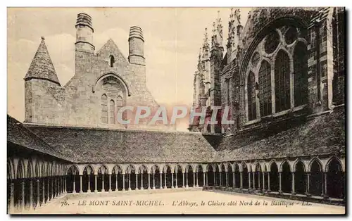 Cartes postales Le Mont Saint Michel L&#39Abbaye Le Cloitre Cote Nord De La Basilique