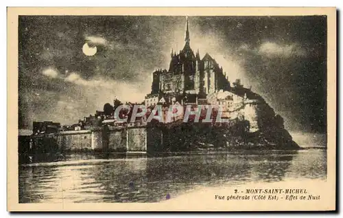 Cartes postales Mont Saint Michel Vue Generale Effet De Nuit