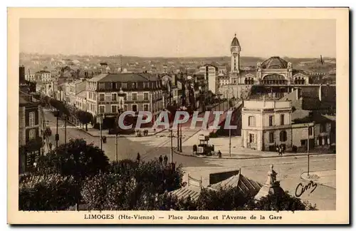 Cartes postales Limoges Place Jourdan Et l&#39Avenue De La Gare