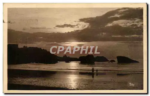 Ansichtskarte AK Biarritz Coucher de Soleil a la Grande Plage