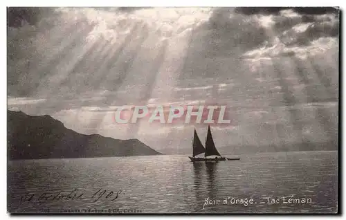 Cartes postales Soir d&#39Orage Lac Leman