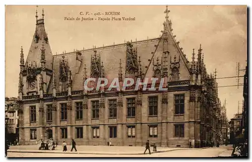 Ansichtskarte AK Rouen Palais de Justice Facade Place Verdrel