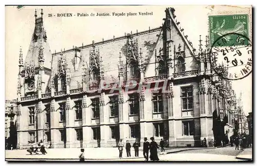 Ansichtskarte AK Rouen Palais de Justice Facade Place Verdrel