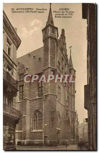 Cartes postales Anvers maison des bouchers Entree principale